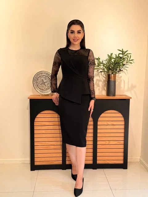 پیراهن مجلسی زنانه آستین بلند مدل آریانا
